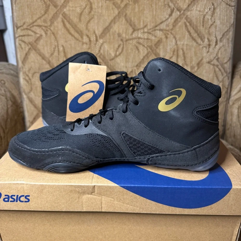 Asics Split Elite Men’s 9.5 Wrestling shoes Black Athletic sneakers 1081A050‎